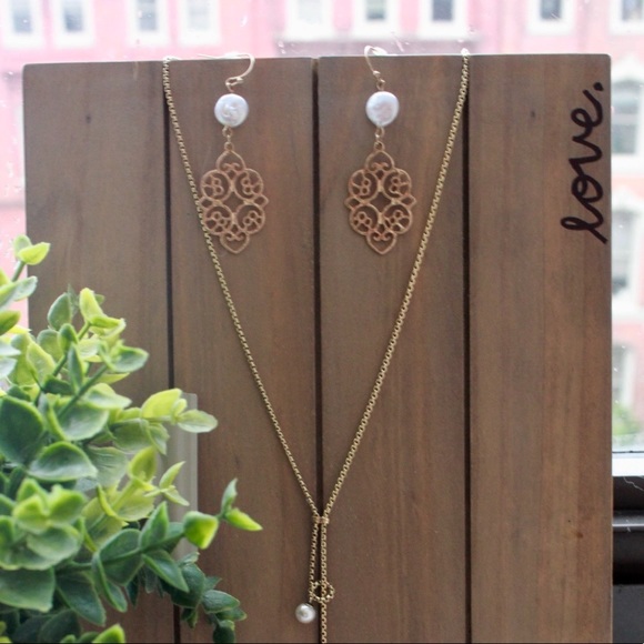 Michael Kors Gold and Pearl Earrings - Picture 2 of 2